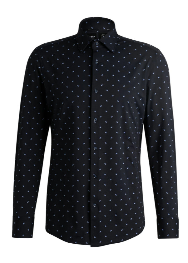 Chemise à motifs BOSS marine pour homme | Georgespaul