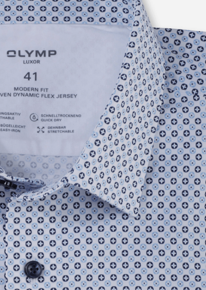 Chemise motifs OLYMP blanche - Georgespaul