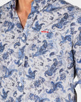 Chemise à motifs NZA bleue pour homme | Georgespaul 