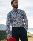 Chemise à motifs NZA bleue pour homme | Georgespaul 