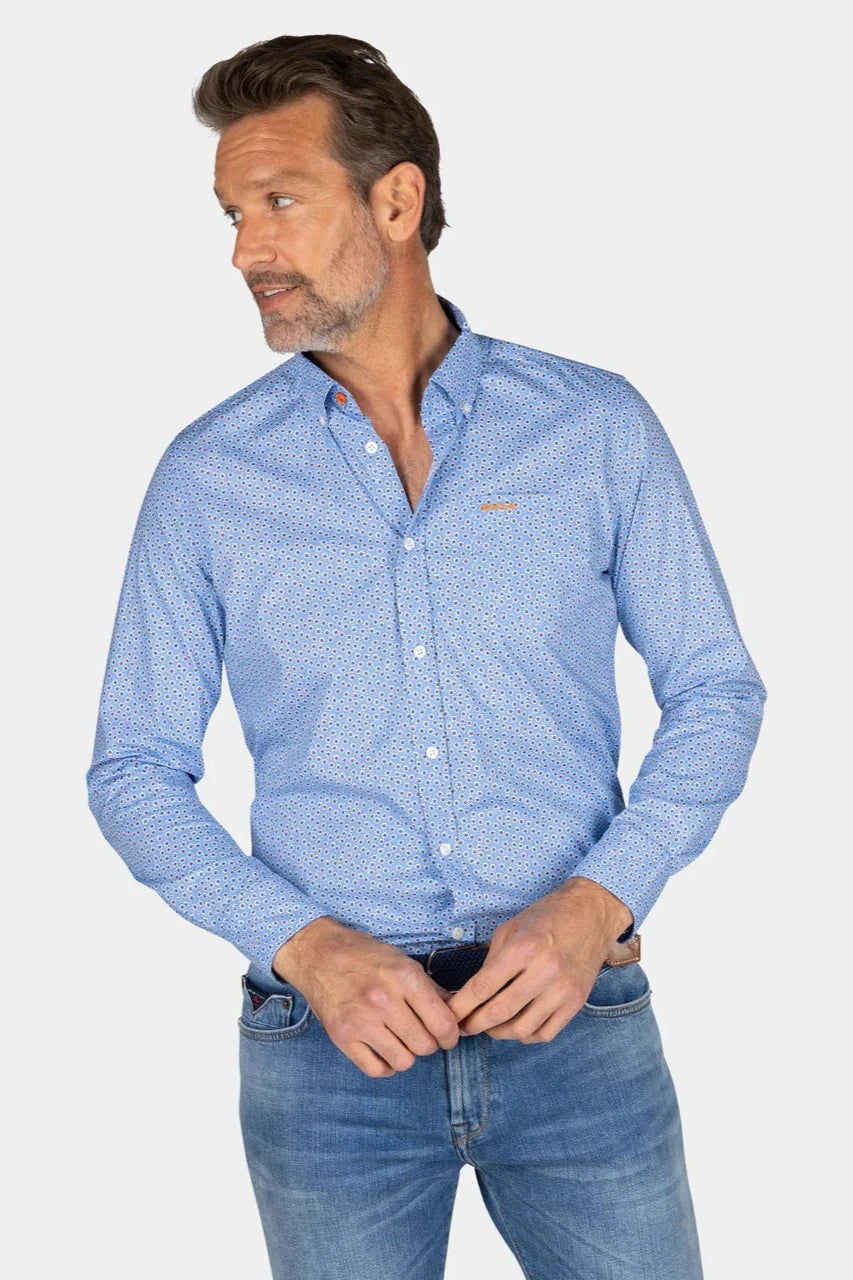 Chemise à motifs NZA bleue - Georgespaul