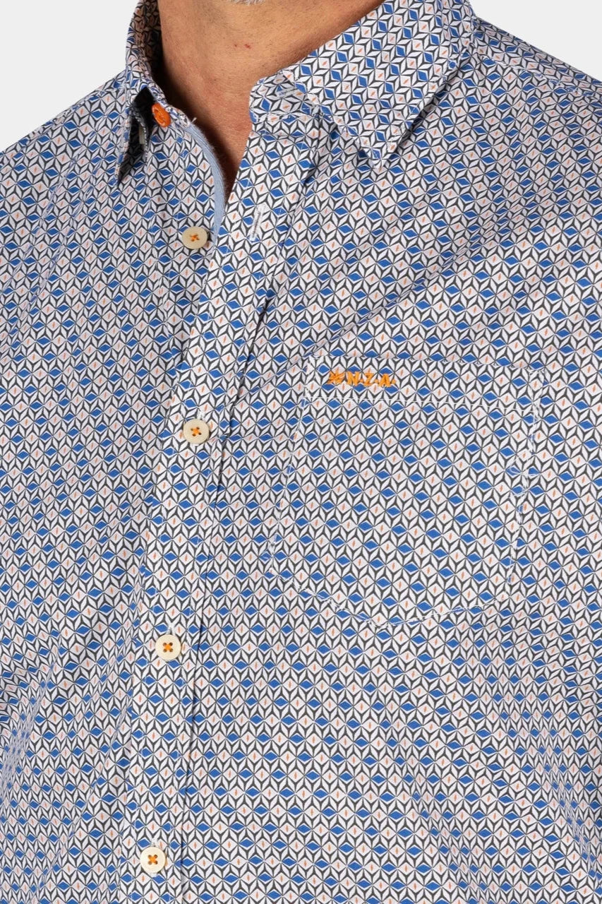 Chemise à motifs NZA bleue - Georgespaul