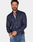 Chemise à motifs NZA marine pour homme | Georgespaul 