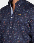 Chemise à motifs NZA marine pour homme | Georgespaul 