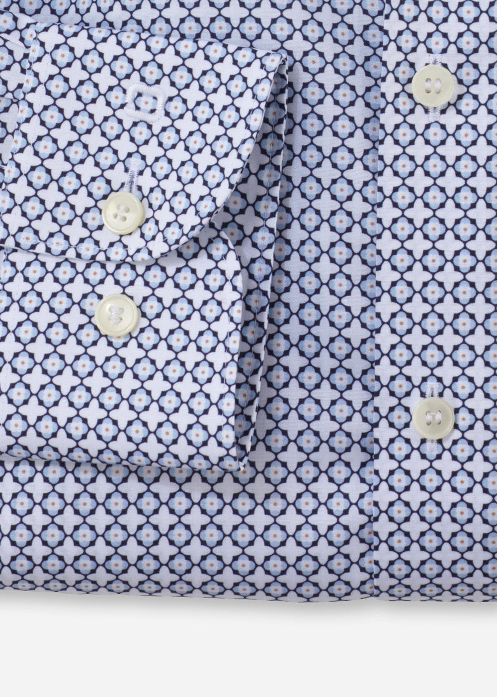 Chemise à motifs OLYMP ajustée bleue pour homme | Georgespaul