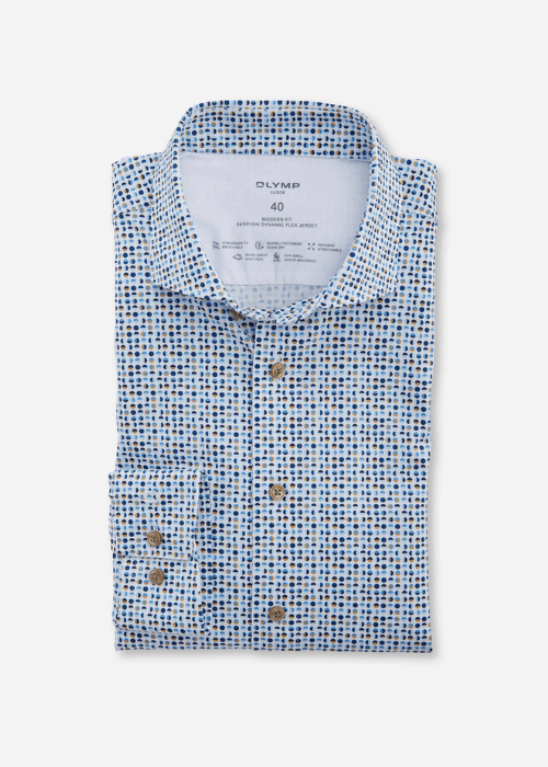 Chemise à motifs OLYMP bleue - Georgespaul