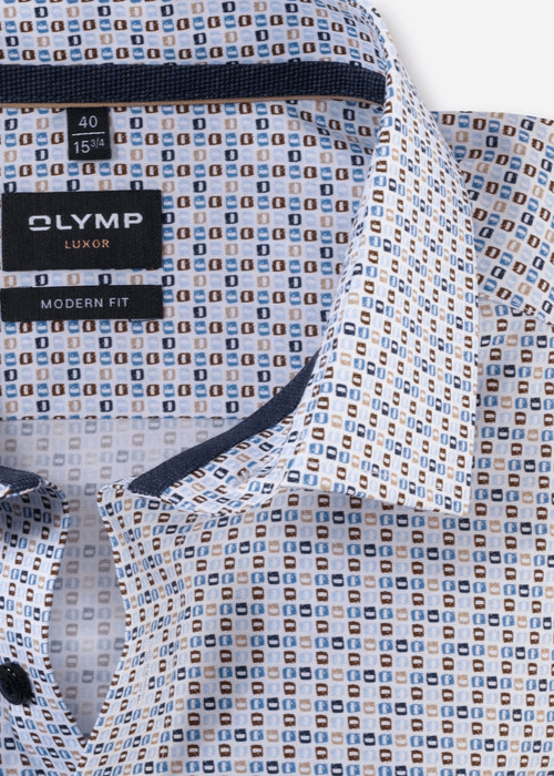 Chemise à motifs OLYMP blanche - Georgespaul