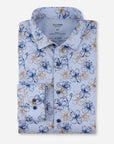 Chemise à motifs OLYMP bleue pour homme | Georgespaul 