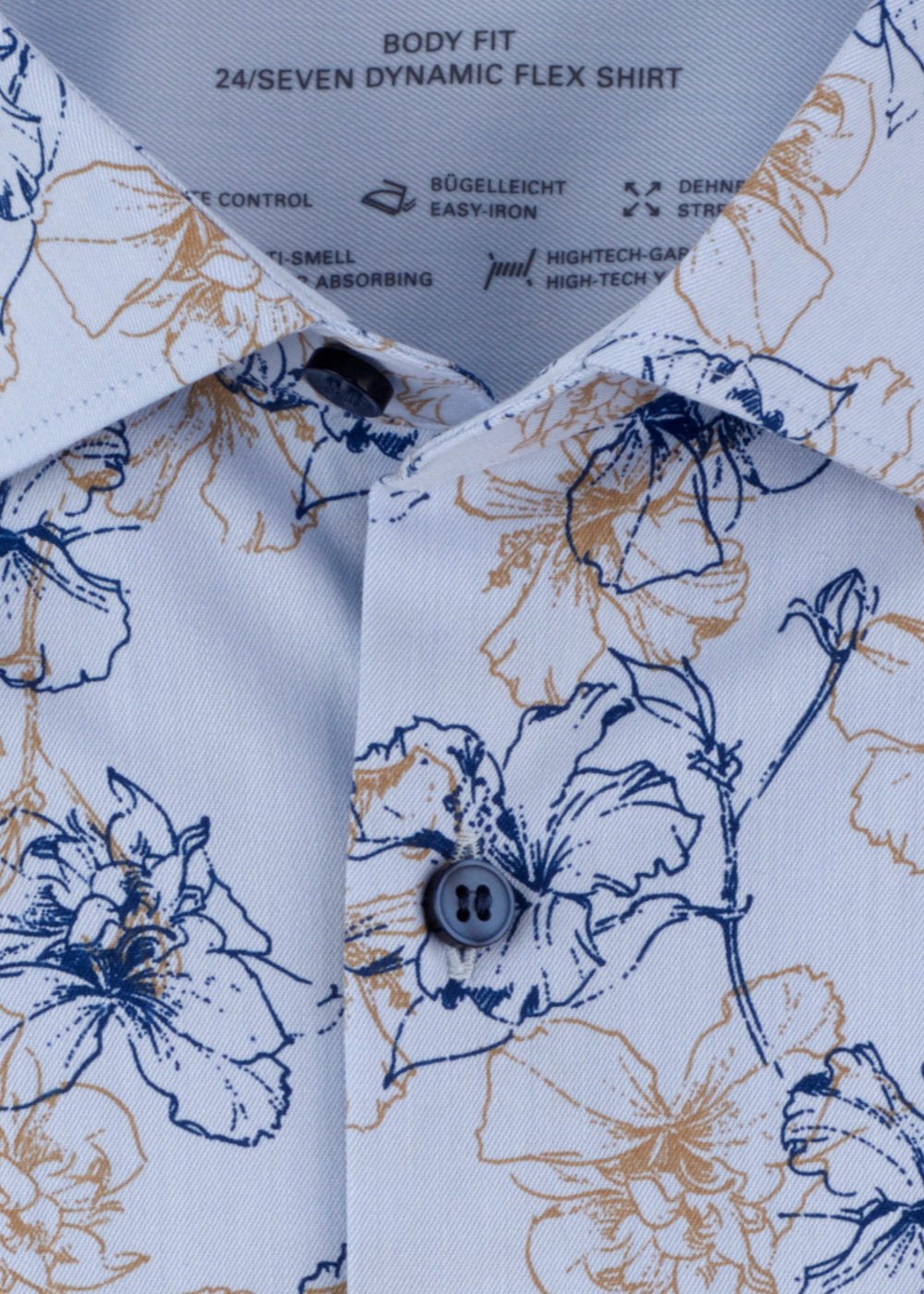 Chemise à motifs OLYMP bleue pour homme | Georgespaul 