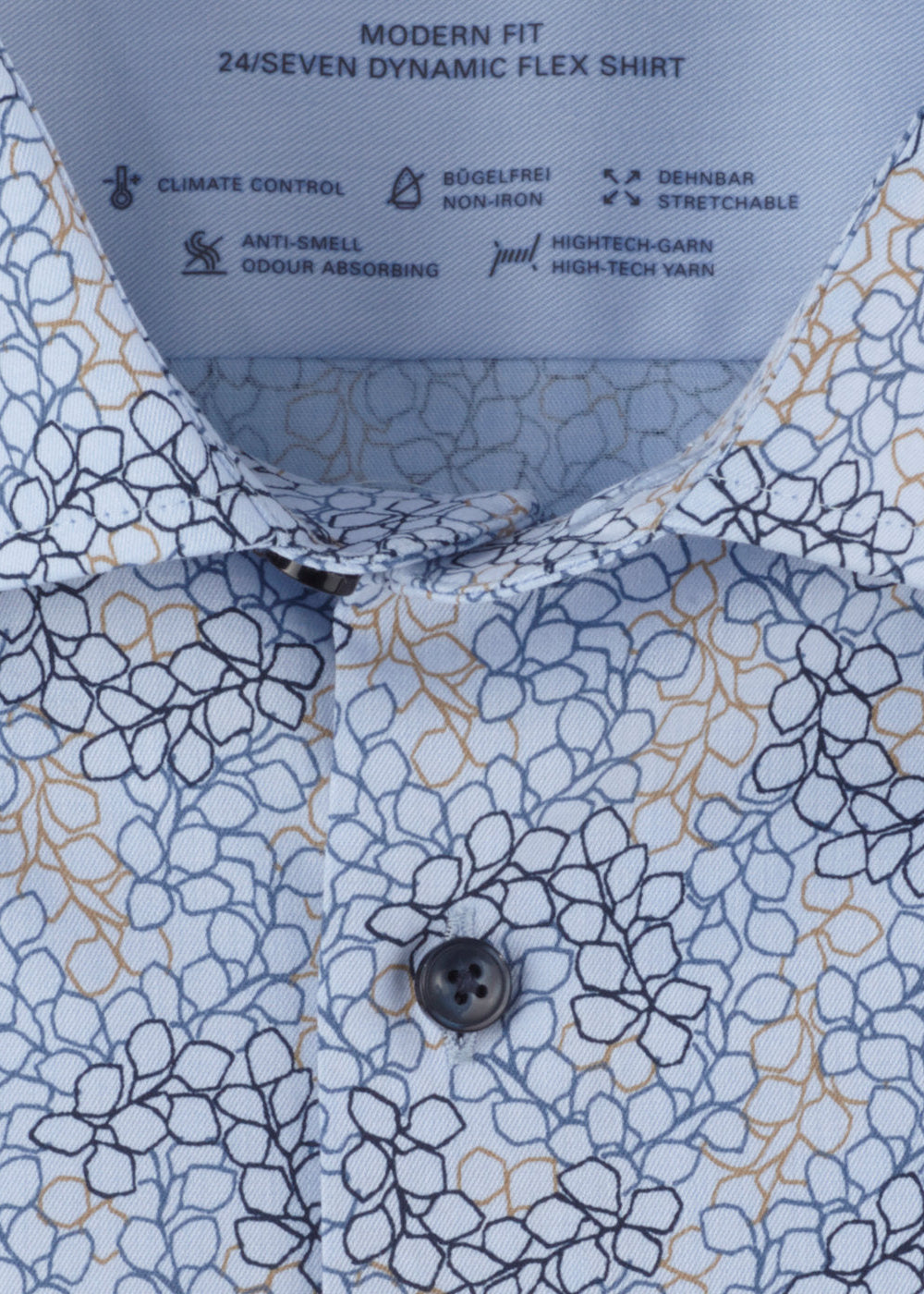 Chemise à motifs OLYMP bleue pour homme | Georgespaul 