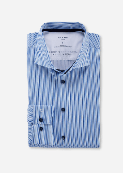 Chemise à motifs OLYMP bleue - Georgespaul