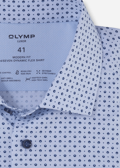 Chemise à motifs OLYMP bleue - Georgespaul