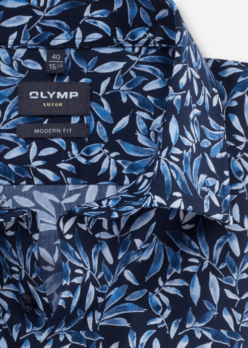 Chemise à motifs OLYMP bleue - Georgespaul