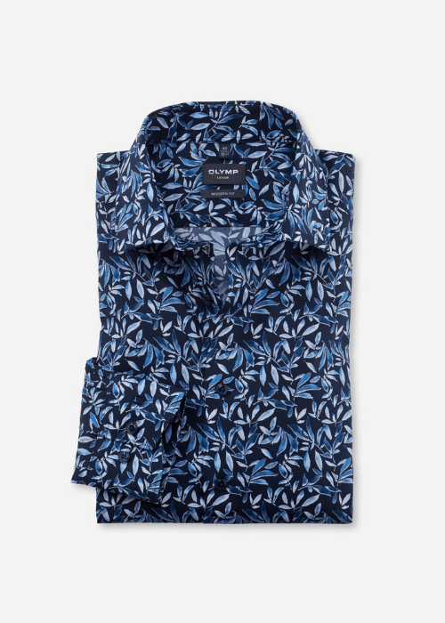 Chemise à motifs OLYMP bleue - Georgespaul