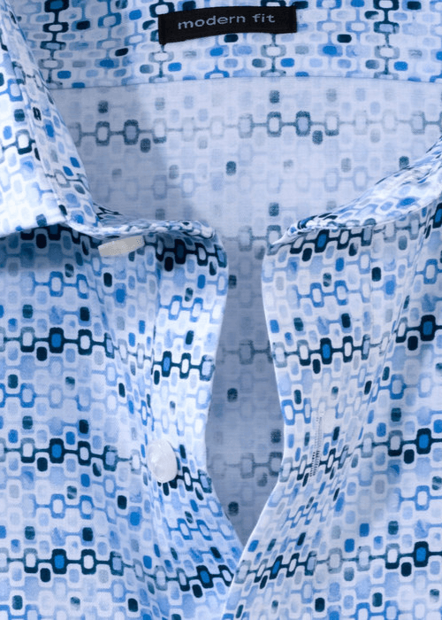 Chemise à motifs OLYMP bleue - Georgespaul