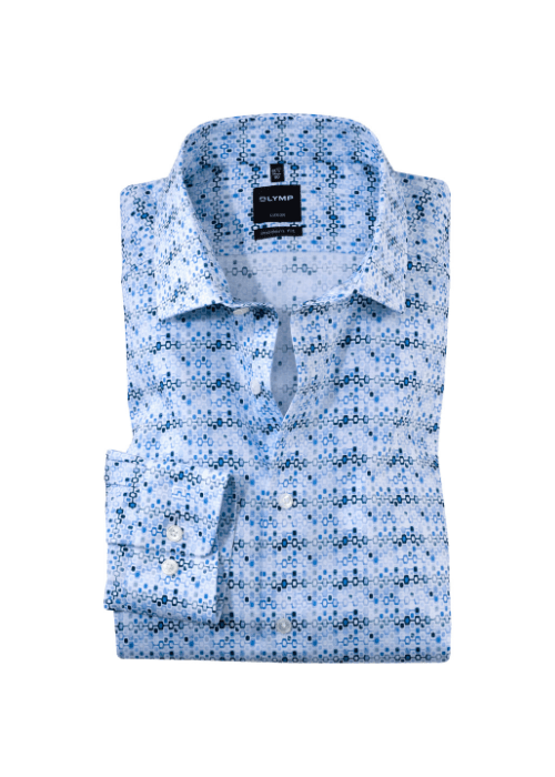 Chemise à motifs OLYMP bleue - Georgespaul