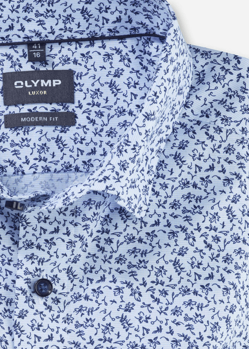 Chemise à motifs OLYMP bleue - Georgespaul