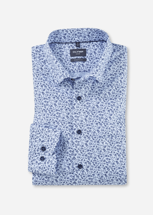 Chemise à motifs OLYMP bleue - Georgespaul