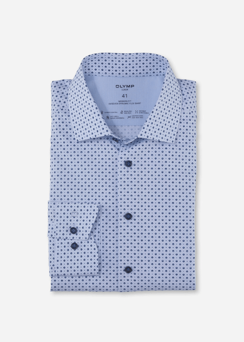 Chemise à motifs OLYMP bleue - Georgespaul