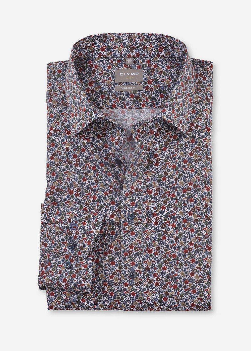 Chemise à motifs OLYMP bordeaux pour homme | Georgespaul 