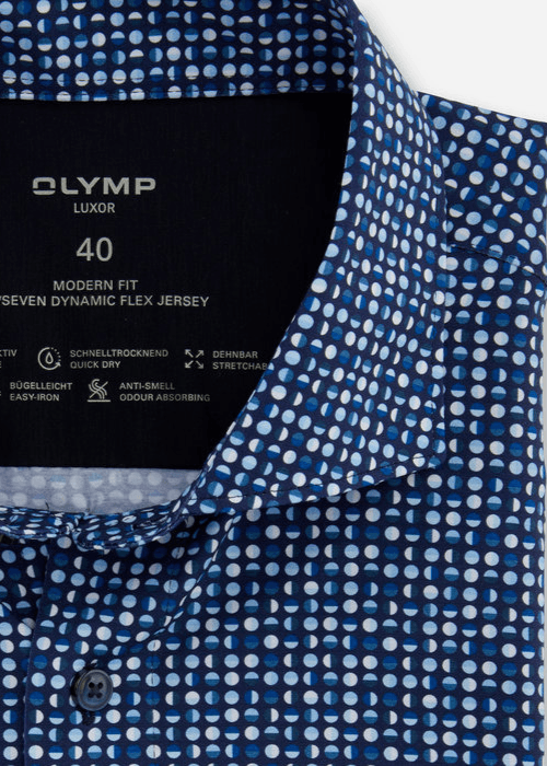 Chemise à motifs OLYMP marine - Georgespaul