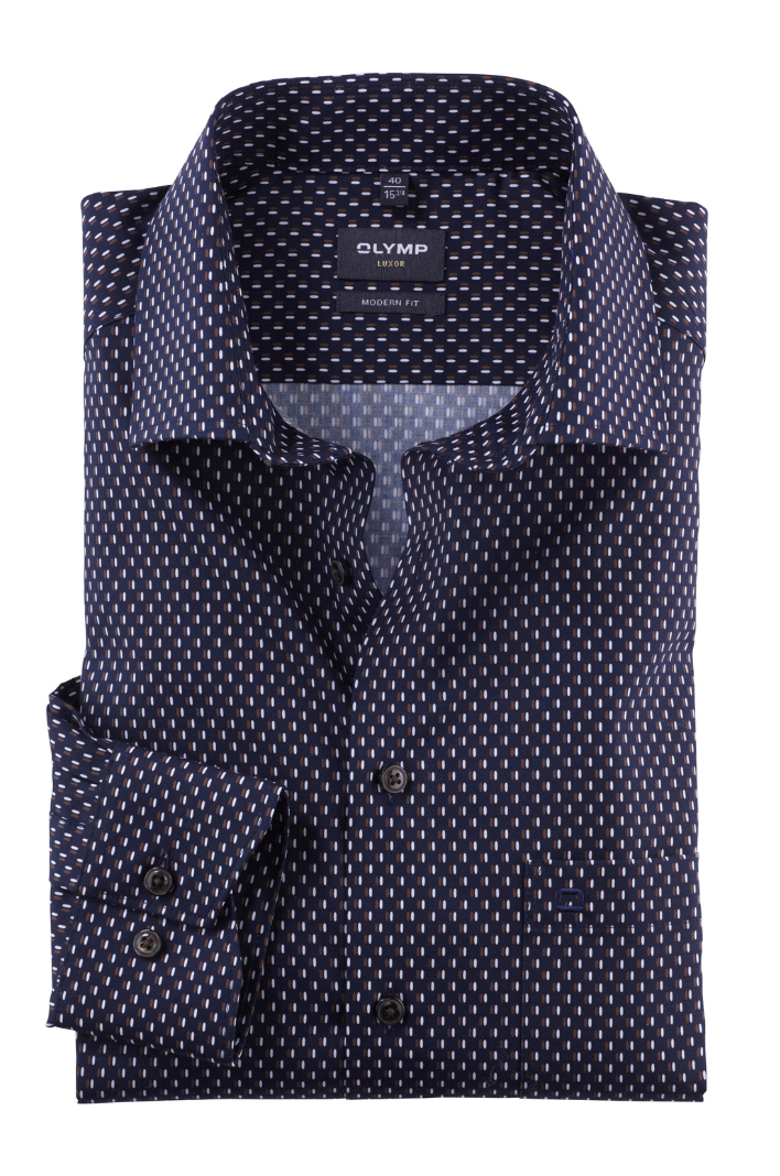 Chemise à motifs OLYMP marine