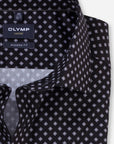 Chemise à motifs OLYMP noire pour homme | Georgespaul 