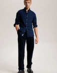 Chemise à motifs Tommy Hilfiger ajustée marine en coton bio | Georgespaul
