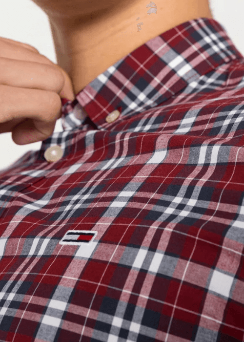 Chemise à carreaux Tommy Jeans bordeaux - Georgespaul