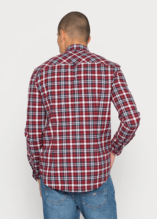 Chemise à carreaux Tommy Jeans bordeaux - Georgespaul