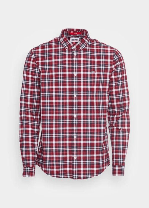 Chemise à carreaux Tommy Jeans bordeaux - Georgespaul