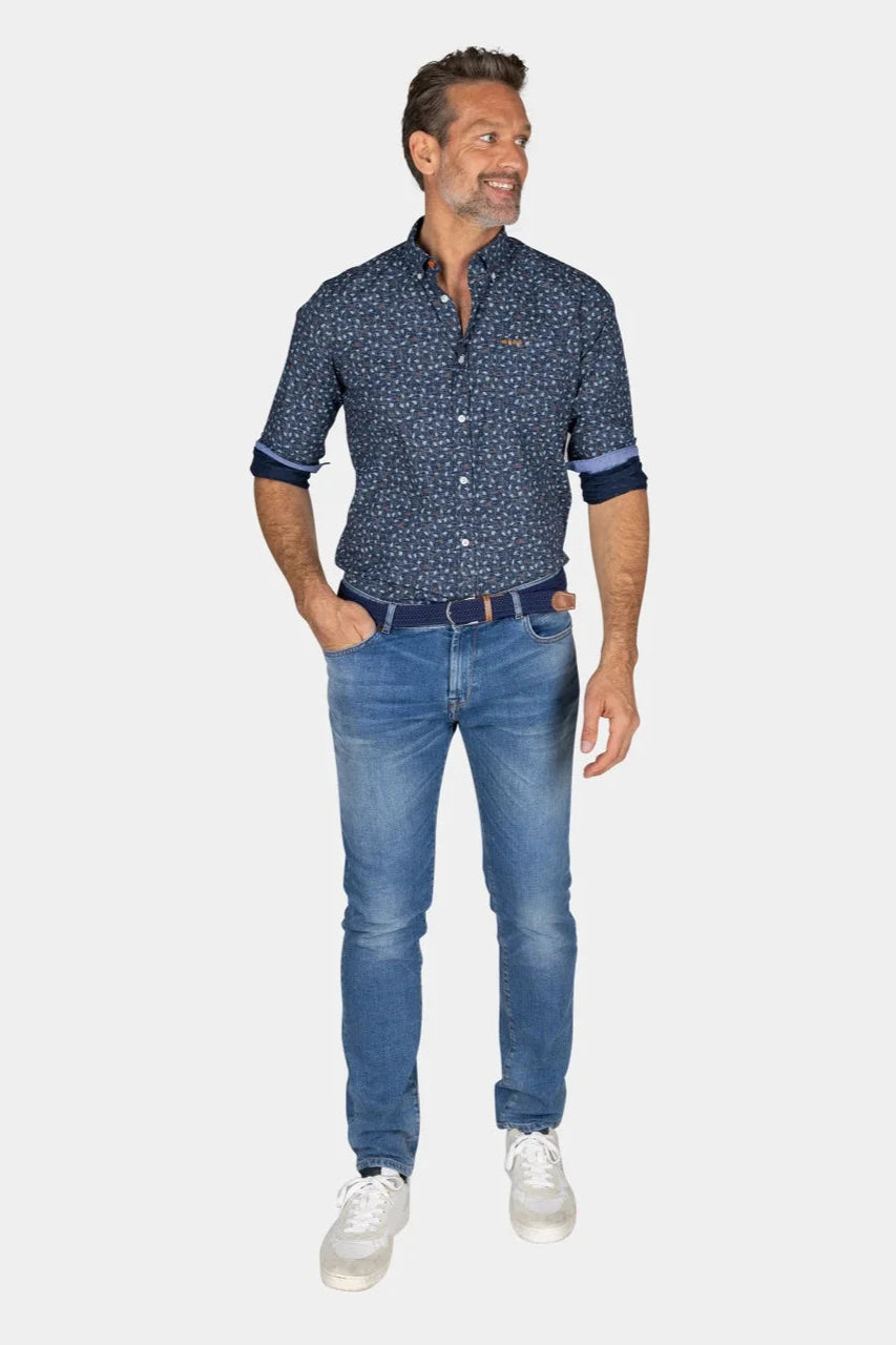 Chemise à motifs NZA marine - Georgespaul