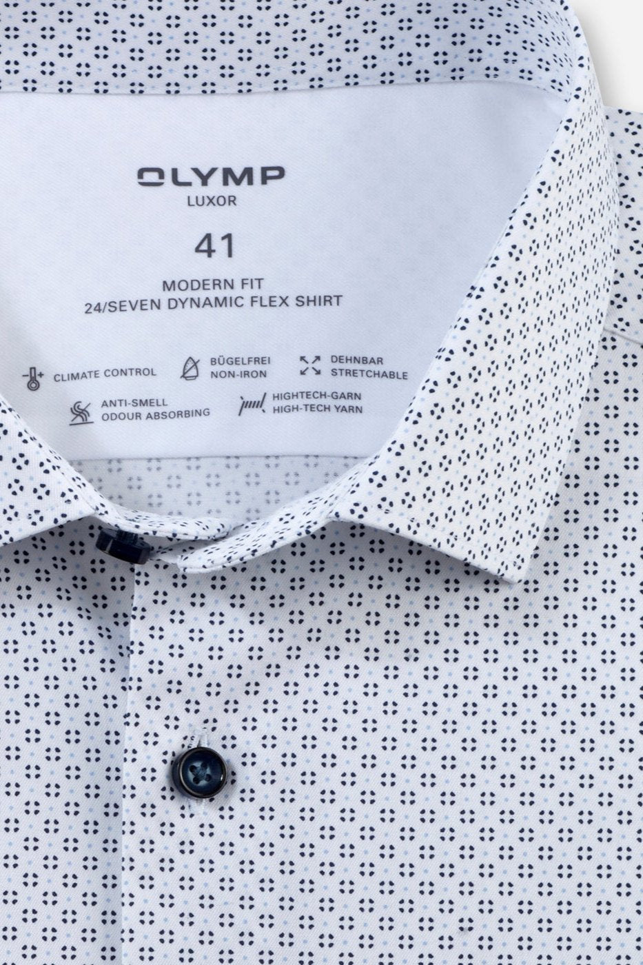 Chemise à motifs OLYMP blanche - Georgespaul