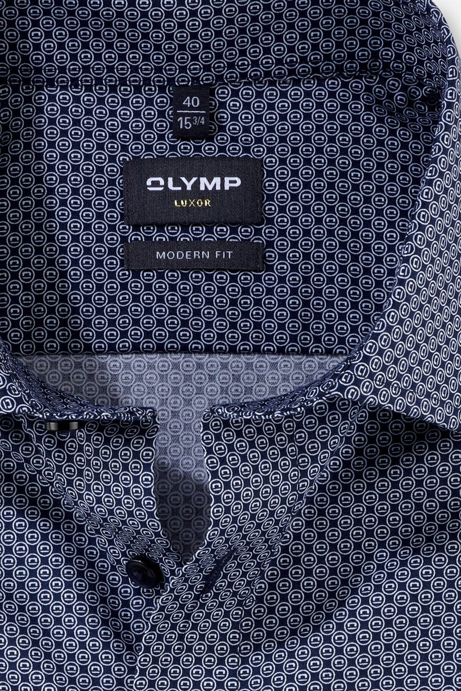 Chemise à motifs OLYMP marine - Georgespaul