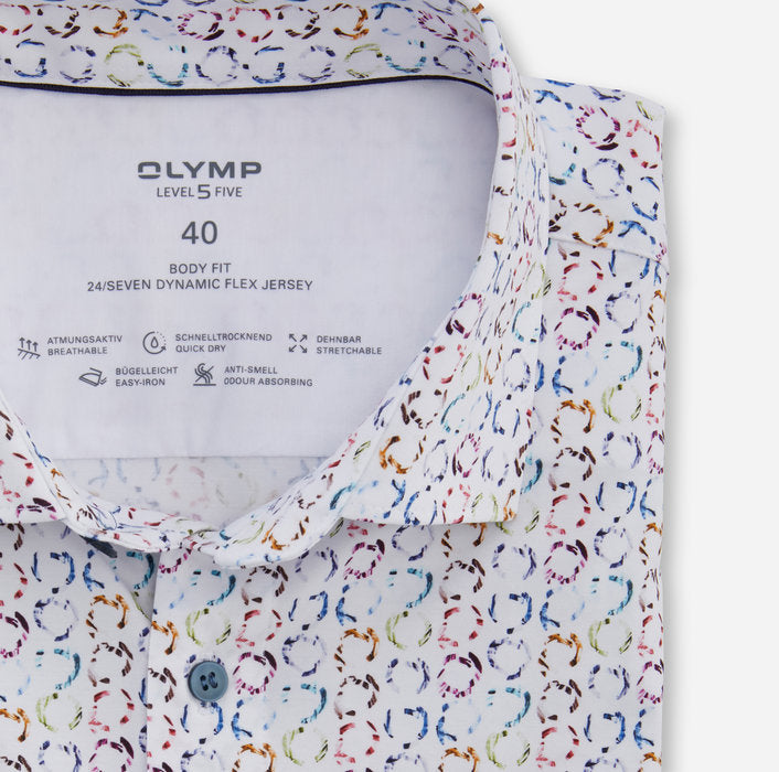 Chemise OLYMP ajustée blanche en coton pour homme I Georgespaul