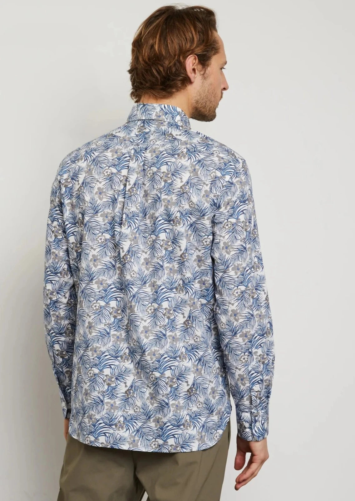 Chemise fleurie Eden Park bleu clair en coton pour homme I Georgespaul