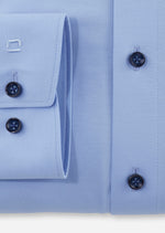 Laden Sie das Bild in den Galerie-Viewer, Chemise homme Luxor OLYMP droite bleue en coton stretch | Georgespaul
