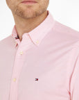 Chemise Tommy Hilfiger rose en coton bio stretch - Georgespaul