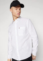 Afbeelding in Gallery-weergave laden, Chemise homme Tommy Jeans blanche en lin | Georgespaul
