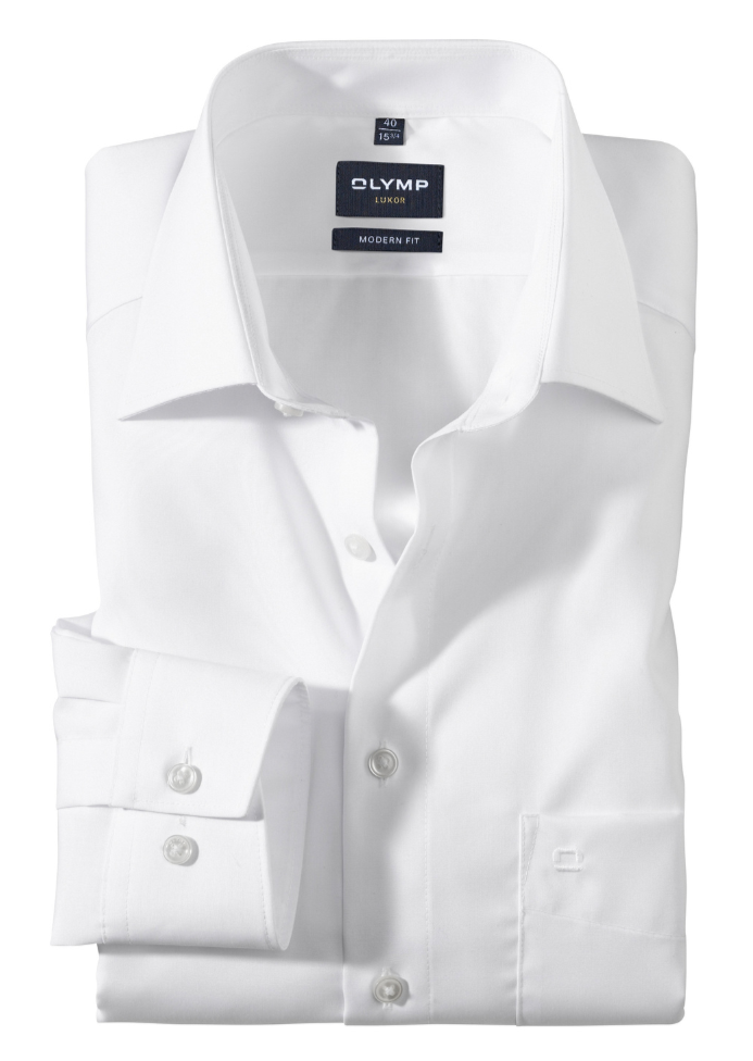 Chemise homme infroissable Luxor OLYMP droite blanche | Georgespaul