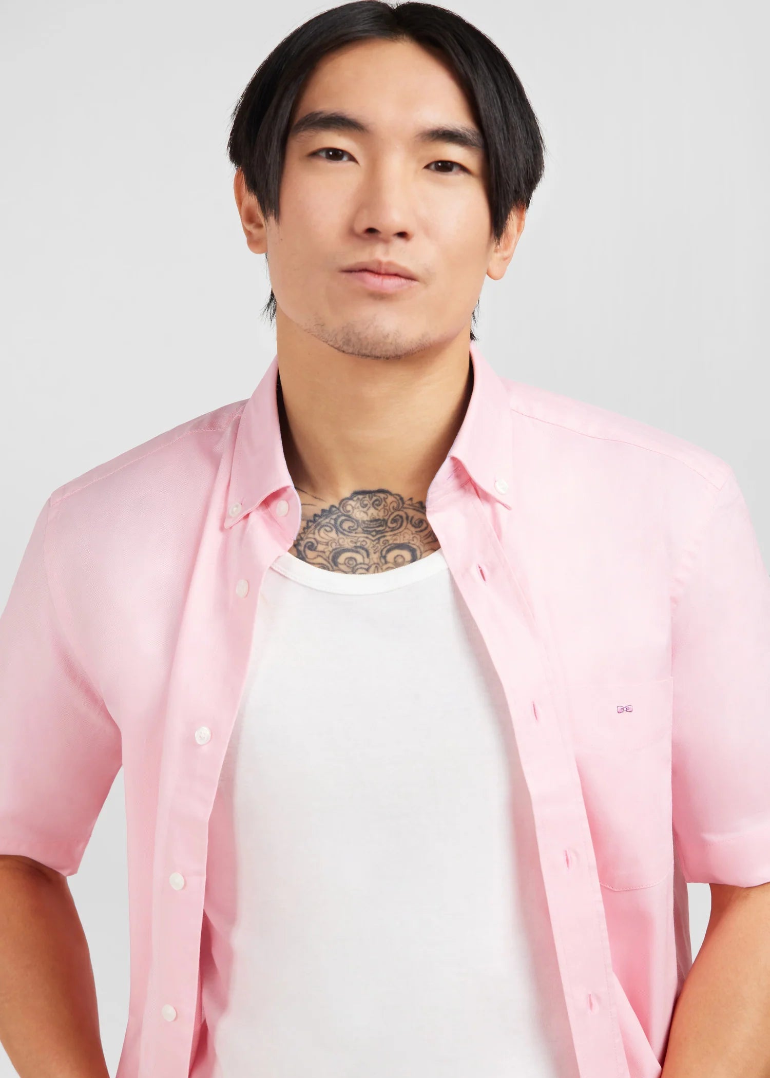 Chemise manches courtes homme Eden Park rose | Georgespaul