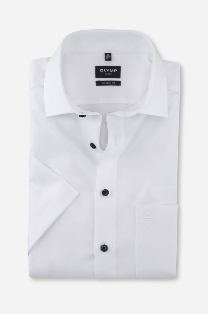 Chemise manches courtes OLYMP droite blanche