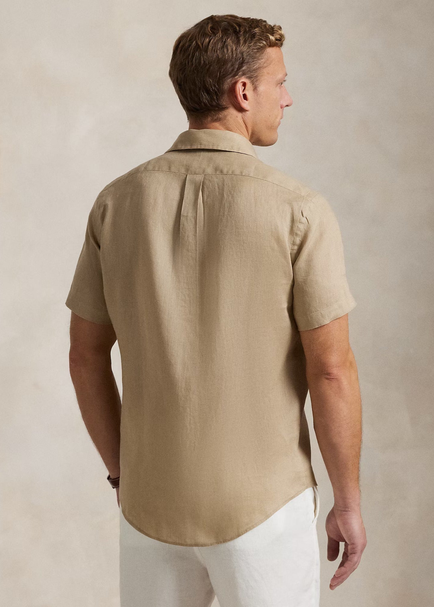 Chemise manches courtes Ralph Lauren beige | Georgespaul 