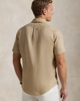 Chemise manches courtes Ralph Lauren beige | Georgespaul 