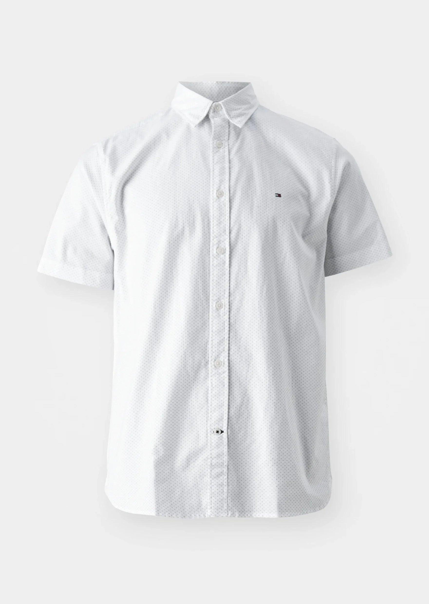 Chemise manches courtes Tommy Hilfiger blanche à motifs - Georgespaul