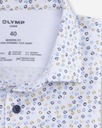 Chemise manches courtes à motifs OLYMP blanche - Georgespaul