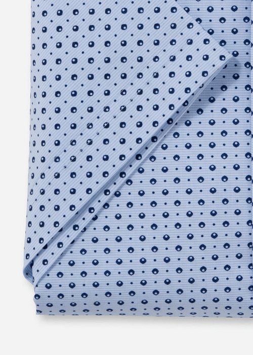 Chemise manches courtes à motifs OLYMP bleue - Georgespaul