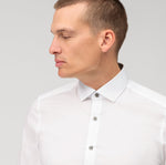 Charger l&#39;image dans la galerie, Chemise unie OLYMP ajustée blanche en coton stretch | Georgespaul
