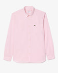 Chemise vichy Lacoste rose en popeline pour homme | Georgespaul