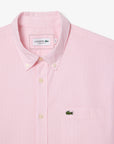 Chemise vichy Lacoste rose en popeline pour homme | Georgespaul